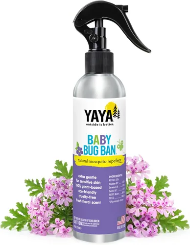 Vista 9 de YAYA ORGANICS Baby Bug BAN – Spray natural sin DEET – Repelente de mosquitos a base de plantas para niños, bebés, madres embarazadas, madres