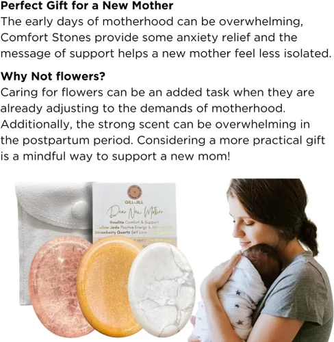 Vista 4 de Set de regalo para mamá nueva: regalo para mamá futura, piedras cómodas para futura mamá, regalo de apoyo para embarazo y posparto con howlita, jade