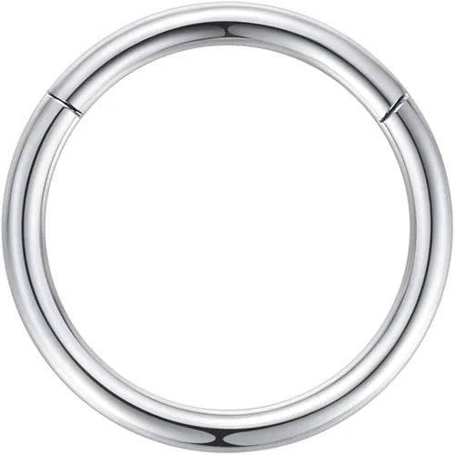 Vista 6 de ORANGELOVE Anillos de nariz hipoalergénicos de 20 G 18 G 16 G 14 G 12 G 10 G 8 G 316 l joyería de tabique de acero quirúrgico con bisagras anillo