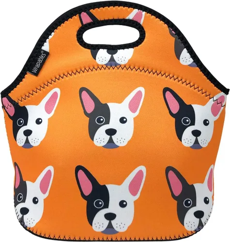 Vista 26 de allydrew Bolsa de almuerzo de neopreno aislada con cremallera para lonchera, plátanos y rayas