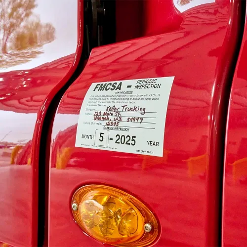 Vista 3 de FMCSA - Etiqueta de inspección periódica, paquete de 10 unidades, 5 x 5 pulgadas, vinilo autoadhesivo permanente, cumple con los requisitos de DOT
