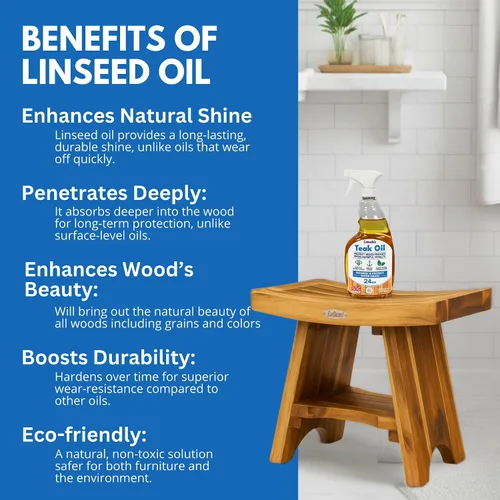 Vista 2 de EcoDecors Loveable - Botella de spray de aceite de teca de 24 onzas, paquete de 2 Perfect for teak patio furniture, shower benches, garden