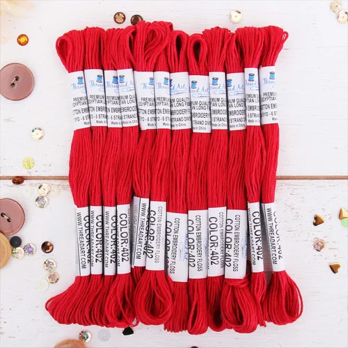 Vista 12 de 12 madejas ThreadArt Premium de hilo de bordar de algodón egipcio de fibra larga Gris antiguo 6 hilos divisibles de 8.75 yardas cada uno