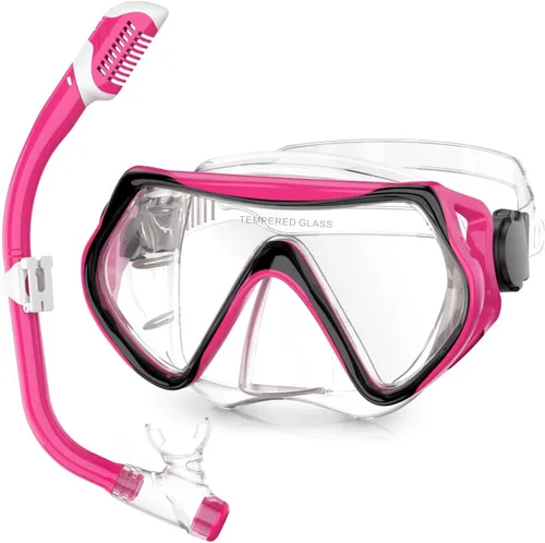 Vista 14 de Snorkeling Gear, Dry Snorkel Set180° Panoramic Wide View,Anti-Fog Scuba Diving Mask, Professional Snorkeling Gear for Free Breathing, Swimming