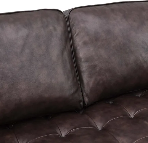 Vista 7 de Modway Valour - Sofá modular de cuero de estilo moderno de 98 pulgadas en color marrón