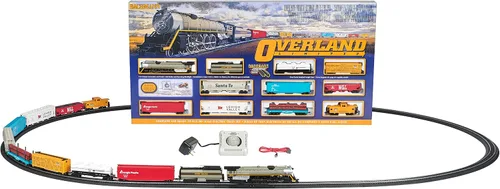 Vista 2 de Trenes Overland Limited de Bachmann listo para correr, juego de trenes a escala HO