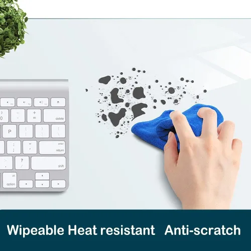 Vista 5 de Alfombrilla transparente para escritorio, oficina, hogar, mesa, protector de vinilo, portátil, teclado de escritorio, plástico, lavable