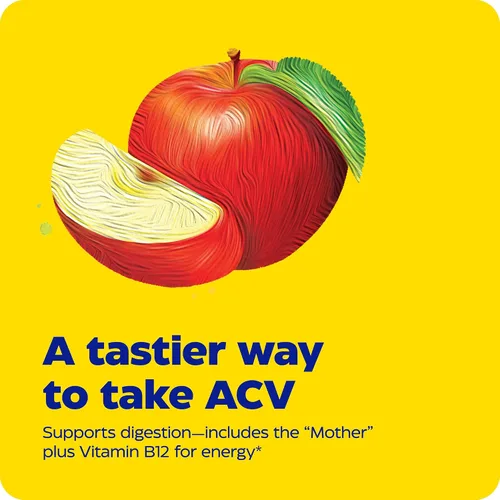 Vista 5 de Enzymedica Suplemento de vinagre de sidra de manzana para mujeres y hombres, gomitas de vinagre de sidra de manzana con madre, 1000 mcg de vitamina