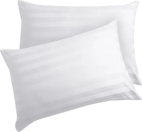 Vista 10 de Juego de 2 fundas de almohada 100% de algodón egipcio, fundas de almohada refrescantes de 400 hilos, fundas de almohada suaves y transpirables