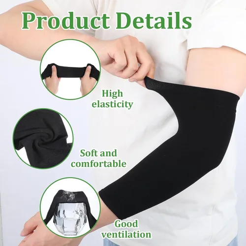 Vista 4 de 2 pares de mangas protectoras de compresión para el antebrazo para mujer, manga protectora de compresión para el antebrazo para mujeres y hombres