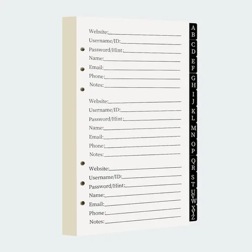 Vista 8 de BTSFTOGET Refillable Password Book Binder with Alphabetical Tabs and Lock, 576 Passwords Large Print, 316 Pages Password Keeper for Computer &