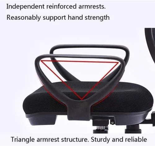 Vista 5 de Round Back Office Chair Staff Student Dormitory Home Arched Computer Chair Mesh Lifting Swivel Chair Backrest Staff Chair