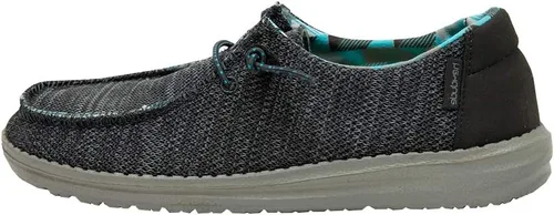 Vista 20 de Hey Dude Wendy Chambray - Zapatos para mujer, mocasines con cordones para mujer, cómodos y ligeros Aurora Blanco 2