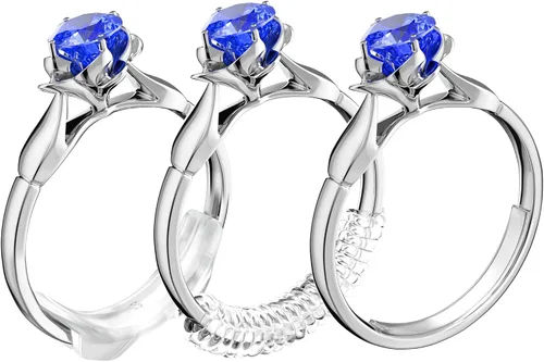 Vista 9 de Ajustador de Tamaño de Anillo para Anillos Sueltos, Paquete de 12-4 Tamaños, Protectores Invisibles Transparentes de Silicona, Clip Ajustador