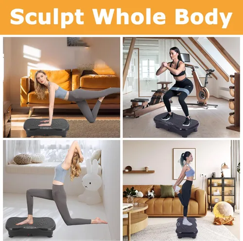 Vista 3 de Vibration Plate Exercise Machine, Vibrating Plate Fitness Platform with Remote Control – Portable Vibration Plates for Lymphatic Drainage