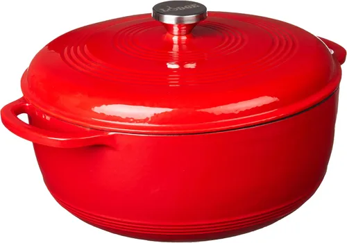 Vista 17 de Lodge - Horno holandés de hierro fundido esmaltado, 7.5 cuartos de galón, albaricoque