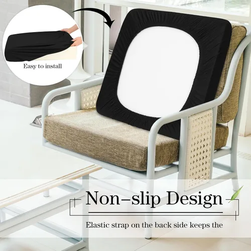 Vista 5 de Newwiee Funda de cojín, para cojín de asiento de sofá o sillón, 8 unidades, elástica, para sofá, muebles de patio y exteriores, de repuesto, suave