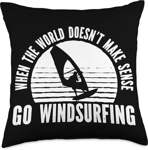 Vista 4 de Windsurfing Surfing Board Water Sports Throw Pillow