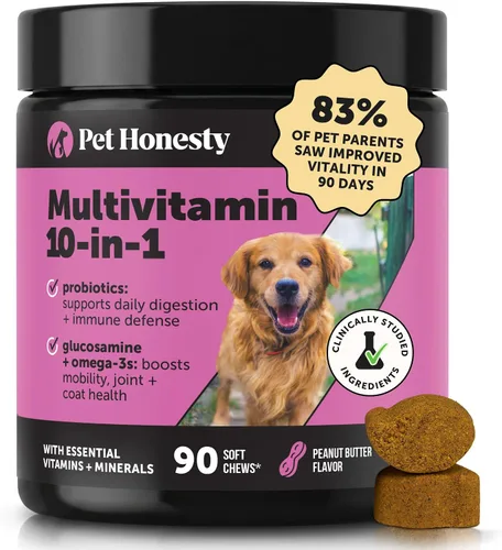 Vista 10 de Multivitaminas para perros mayores - Vitaminas y suplementos esenciales para perros - Glucosamina, probióticos, aceite de pescado Omega
