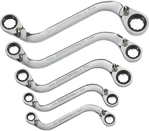 Vista 3 de GEARWRENCH 85399 - Juego de llaves de trinquete reversible de doble caja en forma de S, SAE, 4 piezas, 12 puntos