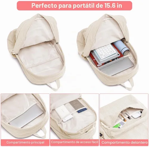 Vista 4 de ZUBOND Mochila para niñas y niños escolares, ligera, para adolescentes, estudiantes universitarios, mujeres y hombres, bonita mochila grande