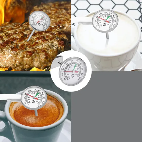 Vista 6 de Termómetro de 3.49 Pulgadas con Dial para Leche y Café con Clip, Mejor Termómetro de Lectura Instantánea para Bebidas de Café, Espuma de Chocolate