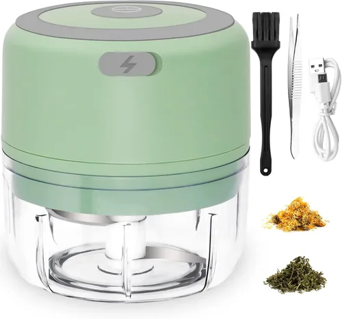 Vista 8 de beerfingo Molinillo eléctrico de hierbas – Molinillo grande de 3.5 pulgadas para moler hierbas frescas secas y especias, molinillo recargable por