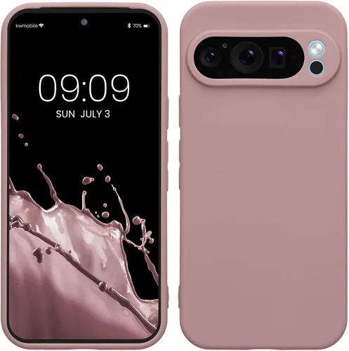 Vista 199 de kwmobile Funda compatible con Google Pixel 9 - Funda protectora delgada de TPU para teléfono - Acabado mate suave - Piedra antigua