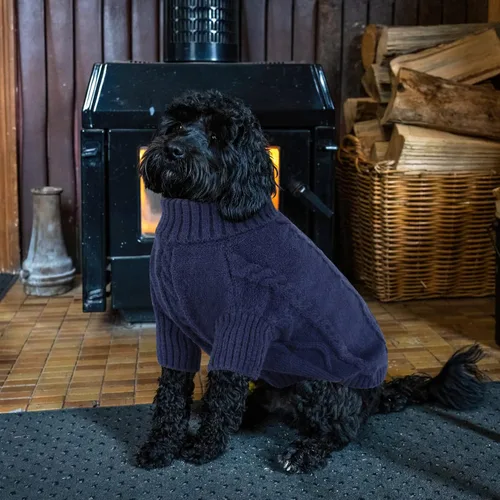Vista 89 de Queenmore - Suéter de punto trenzado con cuello alto para perros pequeños, para climas fríos, para chihuahua, bulldog, teckel, carlino y yorkie, XS