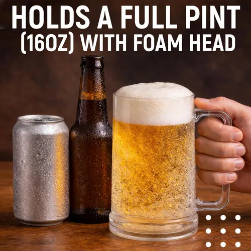Vista 3 de Tazas de cerveza para congelador con gel, juego de 4, tazas congeladas de Transparente