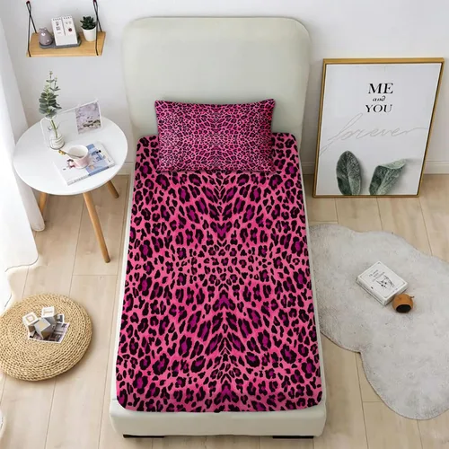 Vista 17 de MUSOLEI Sábanas Panda Sábanas ajustadas Lindas hojas de cama con conjunto de cama de animales 3D con orejas para niñas Conjunto de cama individual