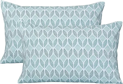 Vista 28 de Feather & Stitch - Fundas de almohada 100% algodón de 2 piezas tamaño Queen, 300TC fundas de almohada ultra suaves con cierre de sobre, resistentes