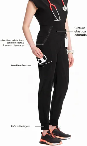 Vista 5 de Cherokee Infinity - Pantalón de pierna recta para corredores, quirúrgicos Negro