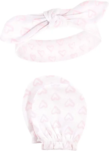 Vista 127 de Hudson Baby Conjunto de diadema de algodón y manoplas para rascar para bebé