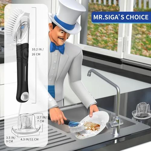 Vista 8 de MR.SIGA Recambios de cepillo para platos dispensadores de jabón, paquete de 4