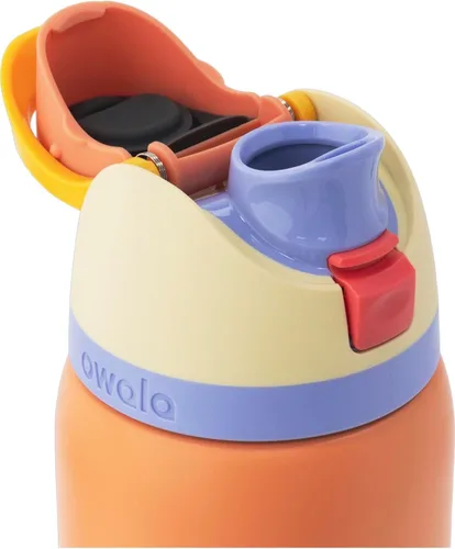 Vista 2 de Owala FreeSip - Botella de agua de acero inoxidable, merengue de limón, 32 onzas