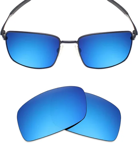 Vista 3 de Mryok - 4 pares de lentes polarizadas de repuesto para gafas de sol Oakley Square Wire 2 2014 - Stealth BlackFire RedIce BlueSilver Titanium