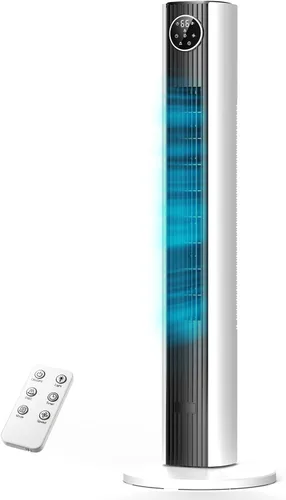 Vista 10 de ZAFRO Ventilador de torre para dormitorio, ventilador oscilante de 90° con 4 modos, 3 velocidades, velocidad de 25 pies/s, temporizador de 12 horas