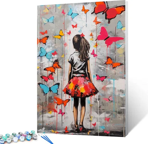 Vista 24 de Tucocoo Pintura de globos coloridos por números para adultos, kits de pintura al óleo digital sobre lienzo con pinceles y pigmento acrílico, arte