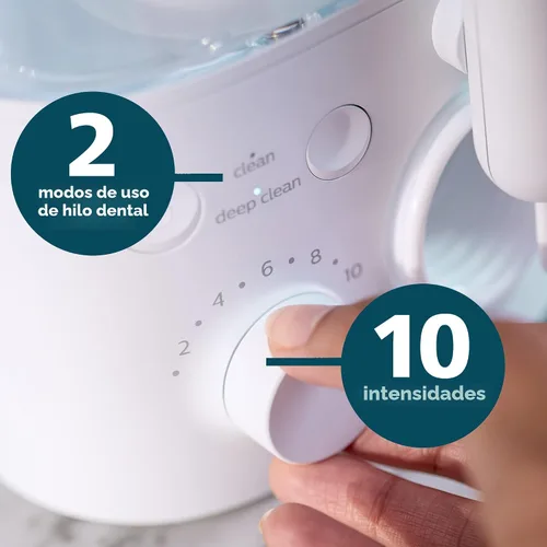 Vista 6 de Philips Sonicare Irrigador Dental Eléctrico 5000, Blanco, HX3811/20 180% More Effective Than Floss*, Quad-Stream Technology, 2 Modes, 10