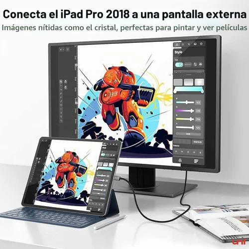 Vista 7 de uni Cable USB C a HDMI de 3 pies 4K a 30 Hz, cable USB tipo C de una vía