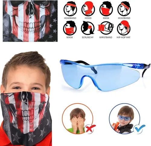 Vista 5 de Kit de chaleco táctico para niños para pistolas Nerf de la serie N-Strike Elite, con 40 dardos de recarga, 2 clips de recarga, bolsa de dardos