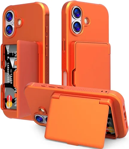 Vista 17 de Funda compatible con iPhone 14 Pro Max con espejo con tarjetero y soporte para tarjetas, bonita funda de lujo con espejo de maquillaje a la moda