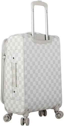 Vista 10 de Steve Madden Equipaje de diseñador, Chalet Gris Claro, Juego de maleta giratoria ligera expandible de 3 piezas - Juego de viaje