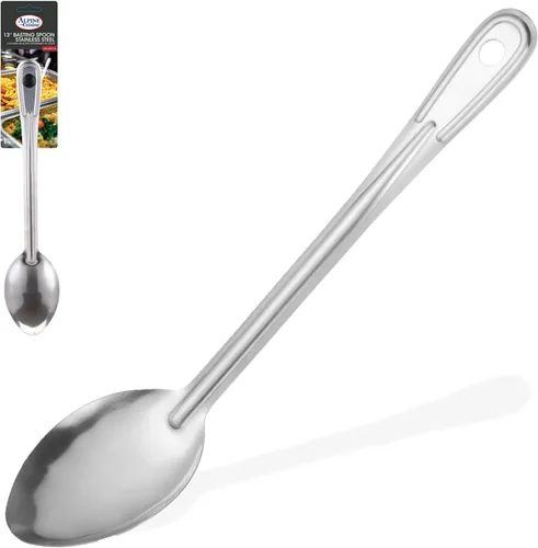 Vista 8 de Alpine Cuisine Cucharón de acero inoxidable con mango largo – Los mejores accesorios de cocina para agitar, dividir y servir cucharón – Chile