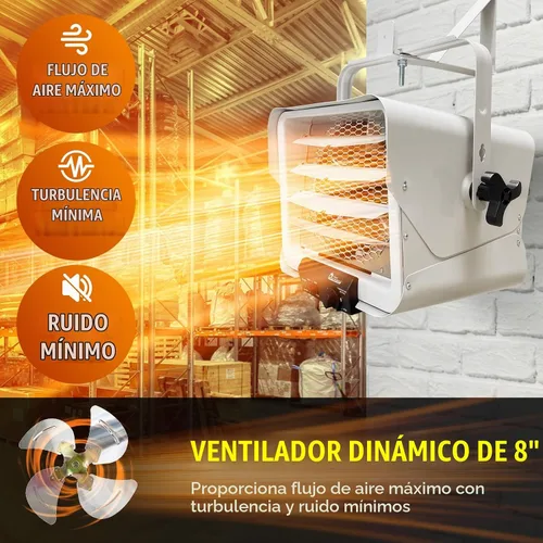 Vista 4 de Dr. Infrared Heater DR-966 Calentador Comercial de Garaje de Taller Cableado de 240 Voltios, 3000 Vatios / 6000 Vatios