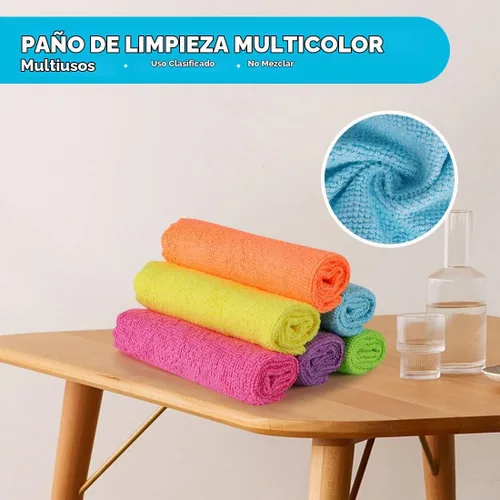 Vista 4 de Orighty Paño de limpieza de microfibra a granel, paquete de 50 trapos de Varios
