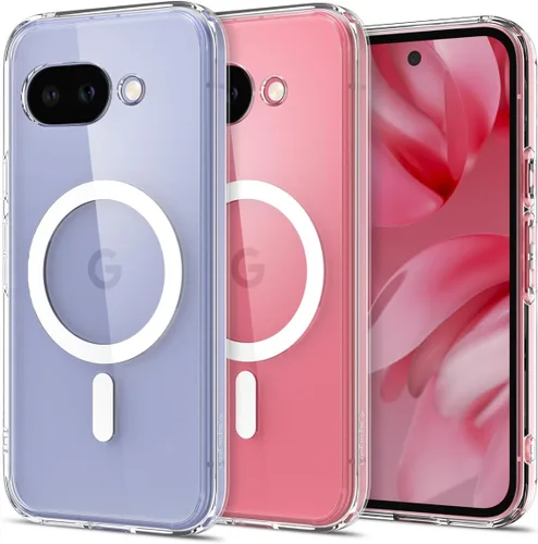 Vista 26 de Spigen Carcasa ultra híbrida para Pixel 8a, transparente Anti-Yellowing Resin, Air Cushion Technology, Military-Grade Drop Protection, Raised