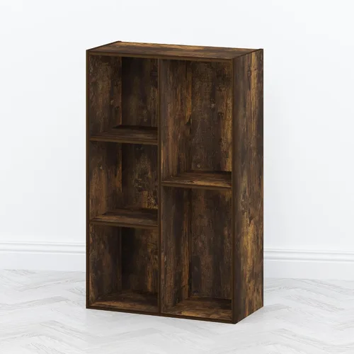 Vista 6 de Furinno TOMI - Estantería reversible de 5 cubos, 9.4 x 19.5 x 31.5 pulgadas, para sala de estar, dormitorio, oficina en casa, pino ámbar
