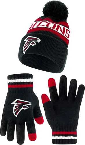 Vista 16 de Ultra Game Gorro de punto de invierno oficial de la NFL para jóvenes, súper suave, con guantes extra cálidos para pantalla táctil Color del equipo 1